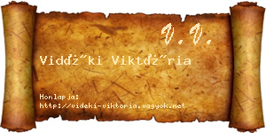 Vidéki Viktória névjegykártya